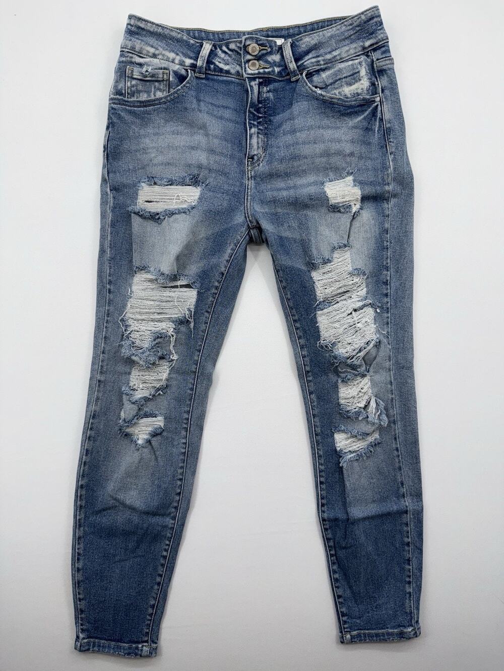 KanCan Signature Kurvy Ultra High Rise Ankle Skinny Jeans Distressed Size 30